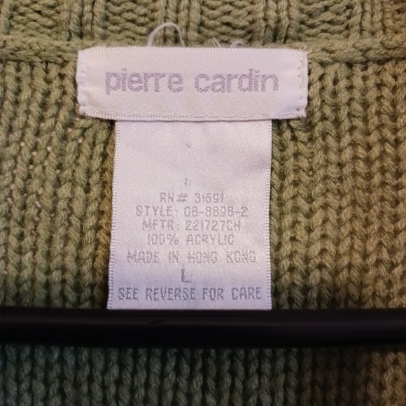 WOMEN'S, PIERRE CARDIN, GREEN LONG LOUNGE SWEATER. SIZE LARGE. - Picture 3 of 4